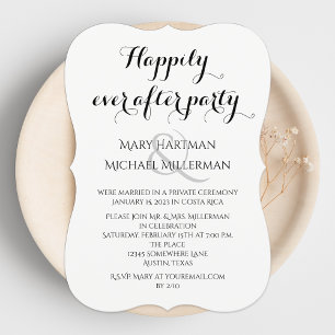 After Party Post Wedding Typography Invitation
