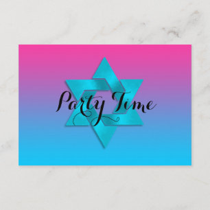 After Party Turquoise to Pink Ombre with Star Invitation