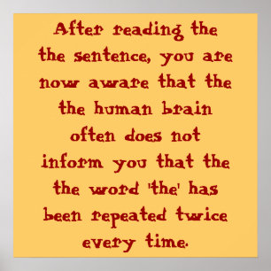 After reading thethe sentence, you arenow aware... poster