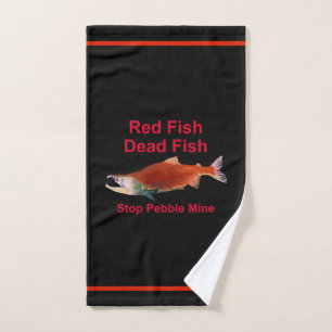 After Salmon - Stop Pebble Mine Hand Towel