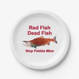 After Salmon - Stop Pebble Mine Paper Plate