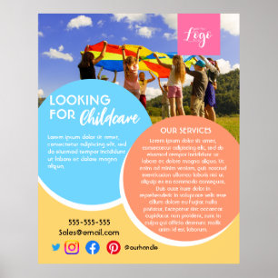 after school childcare babysitter daycare kinder f poster