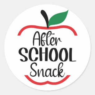 After School Snack Teacher Life Apple Classic Round Sticker