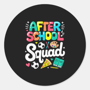 After school squad back to school activity teacher classic round sticker