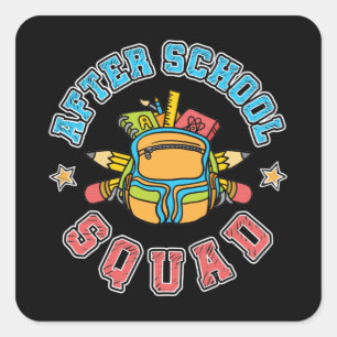 After School Squad Staff Enrichment Day Care Square Sticker