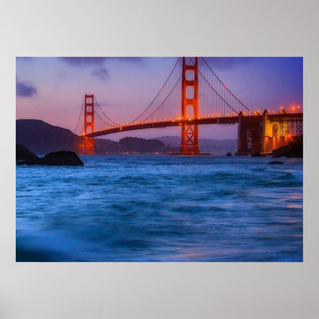 After sunset out at Baker Beach Poster (Front)
