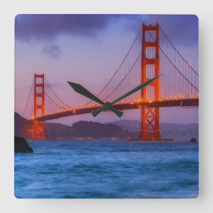 After sunset out at Baker Beach Square Wall Clock