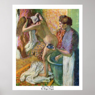 After The Bath By Edgar Degas Poster