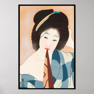 After the Bath Shima Seien japanese vintage lady Poster