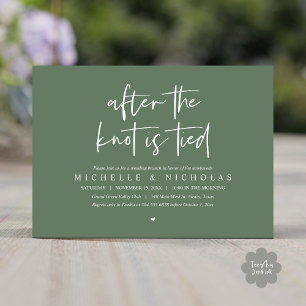 After the knot is tied, Modern Post Wedding Brunch Invitation
