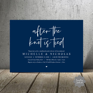 After the knot is tied, Modern Post Wedding Brunch Invitation