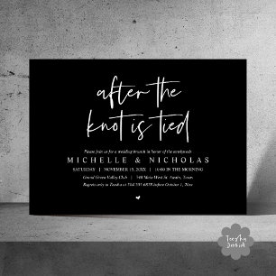 After the knot is tied, Modern Post Wedding Brunch Invitation