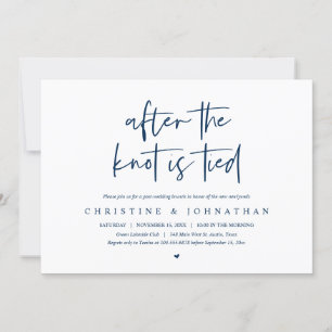 After the knot tied, Elopement Post wedding Brunch Invitation
