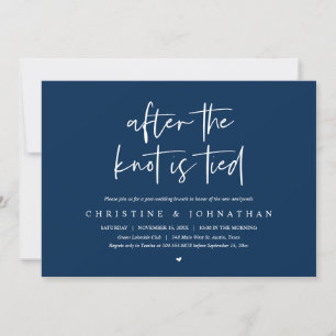 After the knot tied, Elopement Post wedding Brunch Invitation