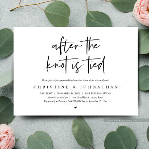 After the knot tied, Elopement Post wedding Brunch Invitation