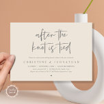 After the knot tied, Elopement Post wedding Brunch Invitation<br><div class="desc">Announce your happily ever after in style with our modern script design wedding post-wedding elopement (after the knot is tied) invitation card (dark grey cream theme). Our Happily Ever After Brunch or Dinner party celebration Invitation card is ideal for couples who have decided to elope and want to host a...</div>