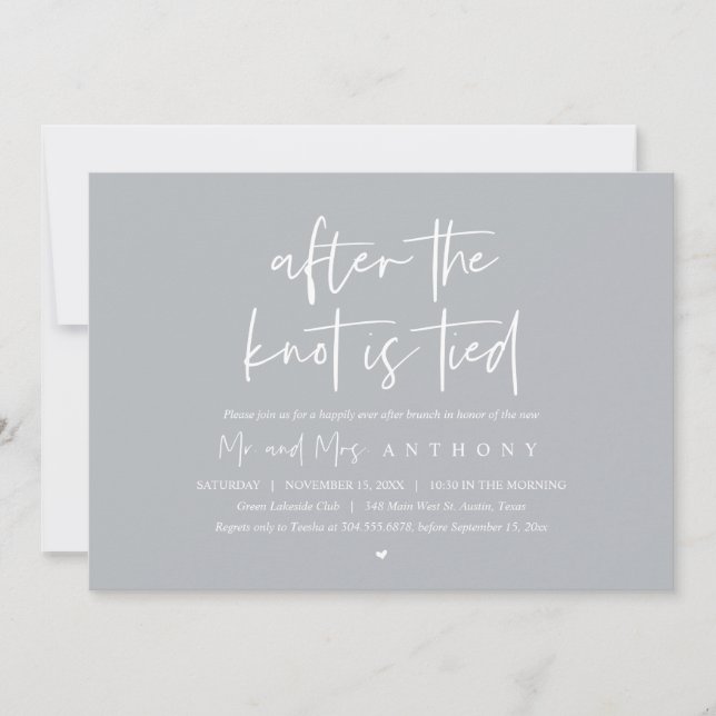 After the knot tied, Happily Ever After Brunch Invitation (Front)