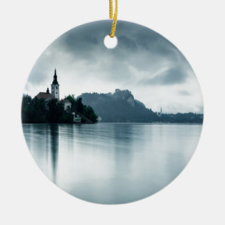 After the rain at Lake Bled Ceramic Tree Decoration
