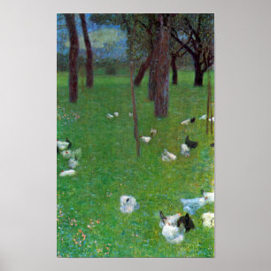 After the Rain, Garden with Chickens by Klimt Poster