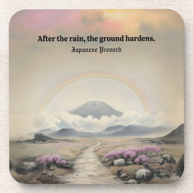 After the Rain (Japanese Landscape Art) Coaster (Front)