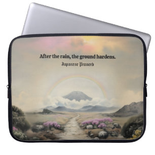 After the Rain (Japanese Watercolor Landscape Art) Laptop Sleeve