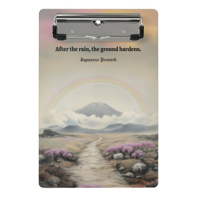 After the Rain (Japanese Watercolor Landscape Art) Mini Clipboard (Front)