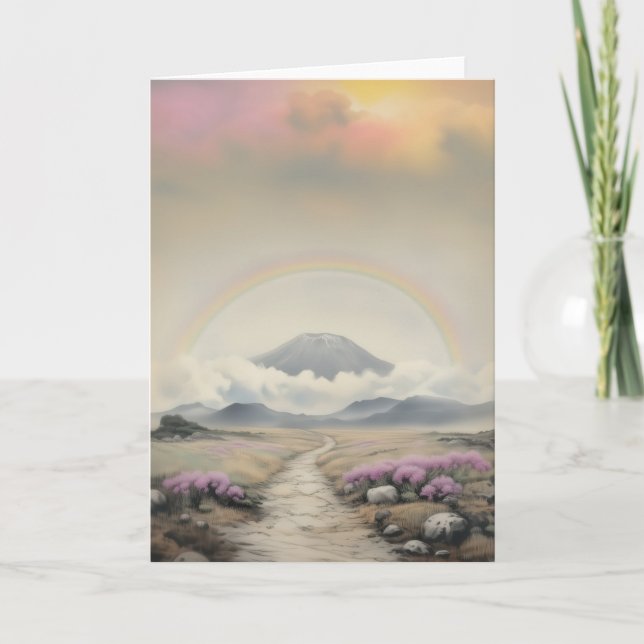 After the Rain (Japanese Watercolor Landscape Art) Note Card (Front)