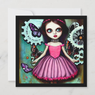 After the Rain Pink Dress Pop Surrealism Girl