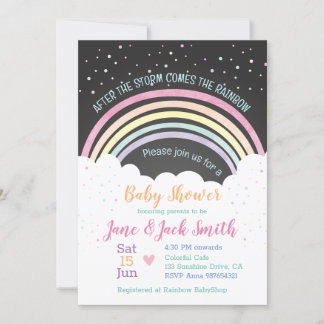 After the Storm Comes the Rainbow | Baby Shower Invitation