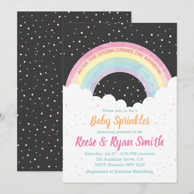 After the Storm Comes the Rainbow | Baby Sprinkles Invitation (Front/Back)