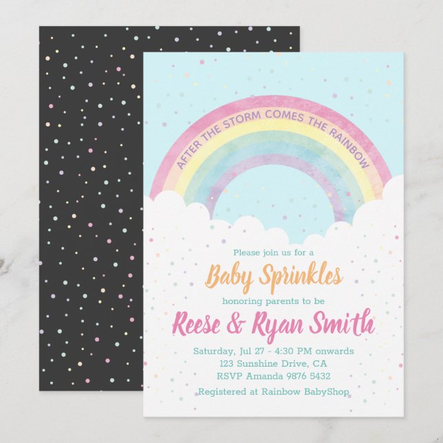 After the Storm Comes the Rainbow | Baby Sprinkles Invitation (Front/Back)