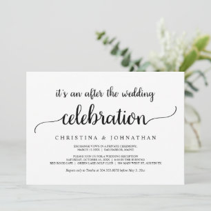 After the wedding Brunch, Modern Rustic Elopement  Invitation