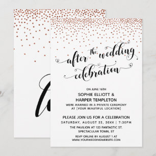 After the Wedding Celebration Copper Confetti Invitation
