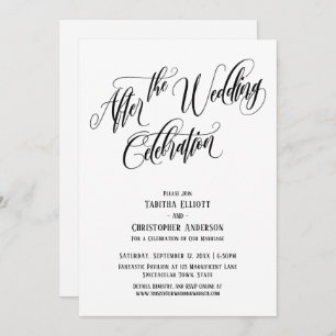 After the Wedding Celebration Elaborate Script Invitation
