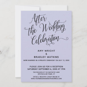 After the Wedding Celebration Elegant Lavender Invitation