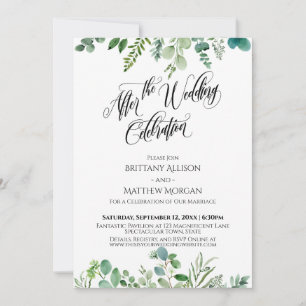 After the Wedding Celebration Eucalyptus Greenery Invitation