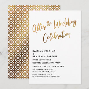 After the Wedding Celebration Gold Reception Invitation