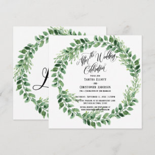 After the Wedding Celebration Green Reception-Only Invitation