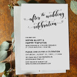 After the Wedding Celebration Script with Hearts Invitation<br><div class="desc">Here's a fun, simple choice for your post-wedding celebration needs. Over an editable background, I've placed a typography graphic that reads "after the wedding celebration" featuring an elaborate script font embellished with hearts. Below that, your details appear in a simple, all-caps font. Use the template fields to add your own...</div>