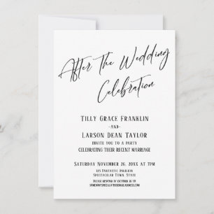 After the Wedding Celebration Simple Elegant Invitation