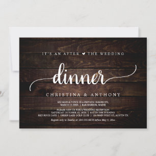 After The Wedding Dinner, Rustic Elopement Dinner Invitation
