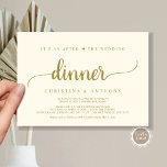 After The Wedding Dinner, Rustic Elopement Invitation<br><div class="desc">Beautiful After the wedding dinner Invitation,  Wedding Elopement Announcement / Invitation card,  in Rustic gold,  simple,  minimalist design. This is perfect for your wedding reception and post-wedding celebration party. Add your details in matching font / lettering.
#TeeshaDerrick</div>