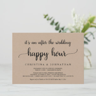 After the wedding Happy Hour, Kraft Post wedding Invitation