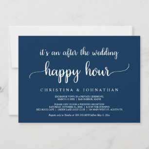 After the wedding Happy Hour, Rustic Elopement Inv Invitation