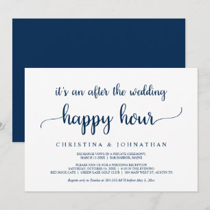 After the wedding Happy Hour, Rustic Elopement Inv Invitation