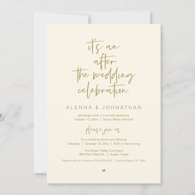 After the Wedding Modern Minimalist Casual Party Invitation (Front)