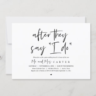 After they say I DO, Post wedding Brunch Invitatio Invitation