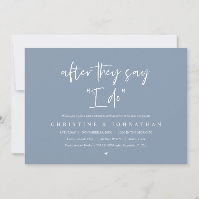 After they say I DO, Post wedding Brunch Invitatio Invitation (Front)