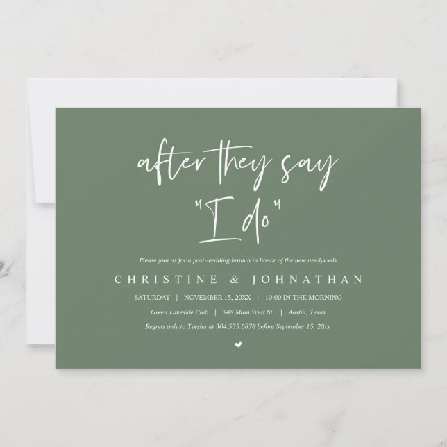 After they say I DO, Post wedding Brunch Invitatio Invitation (Front)