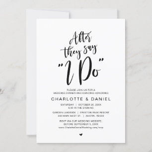 After They Say "I Do", Wedding Dinner Celebration Invitation